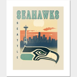 Seattle Seahawks Vintage Style Posters and Art